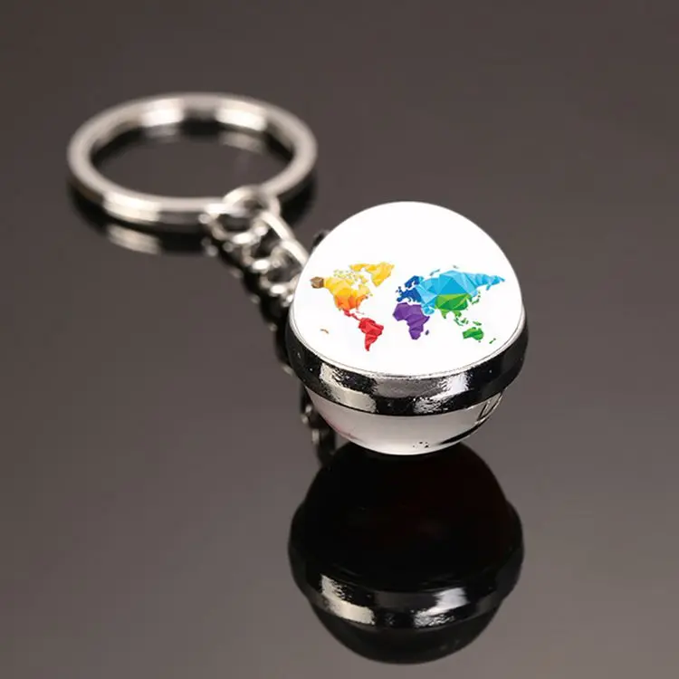 Romania Flag Keychain – Double-Sided Glass Ball Charm For Keys, Backpack, Or Gift (8cm)