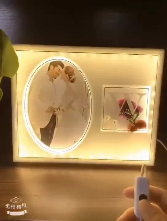 Fashion Led Photo Frame Crystal Sublimation Glass Picture Frames