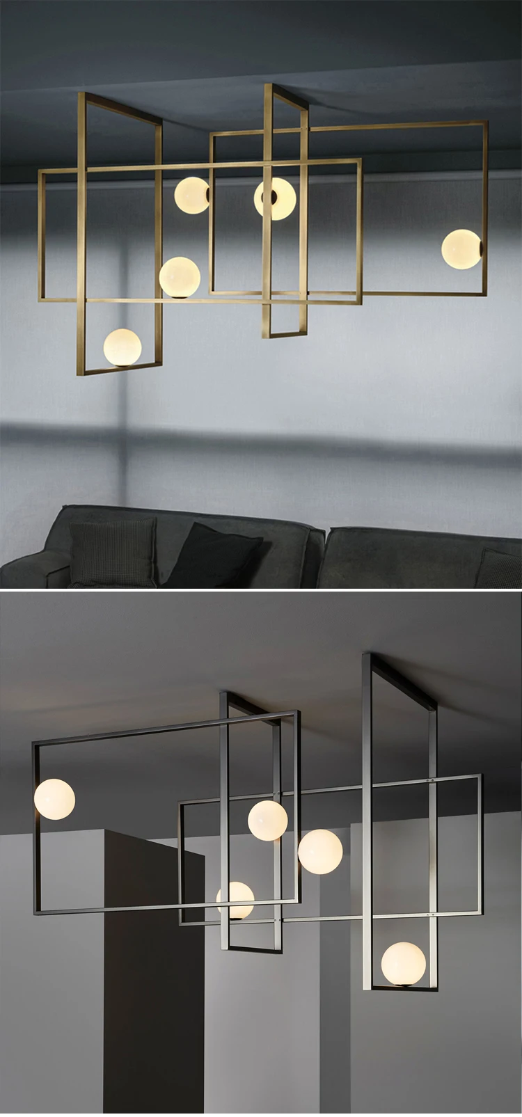 cpl 26 residential decoration chandelier metal rectangular frame custom modern led pendant light-1