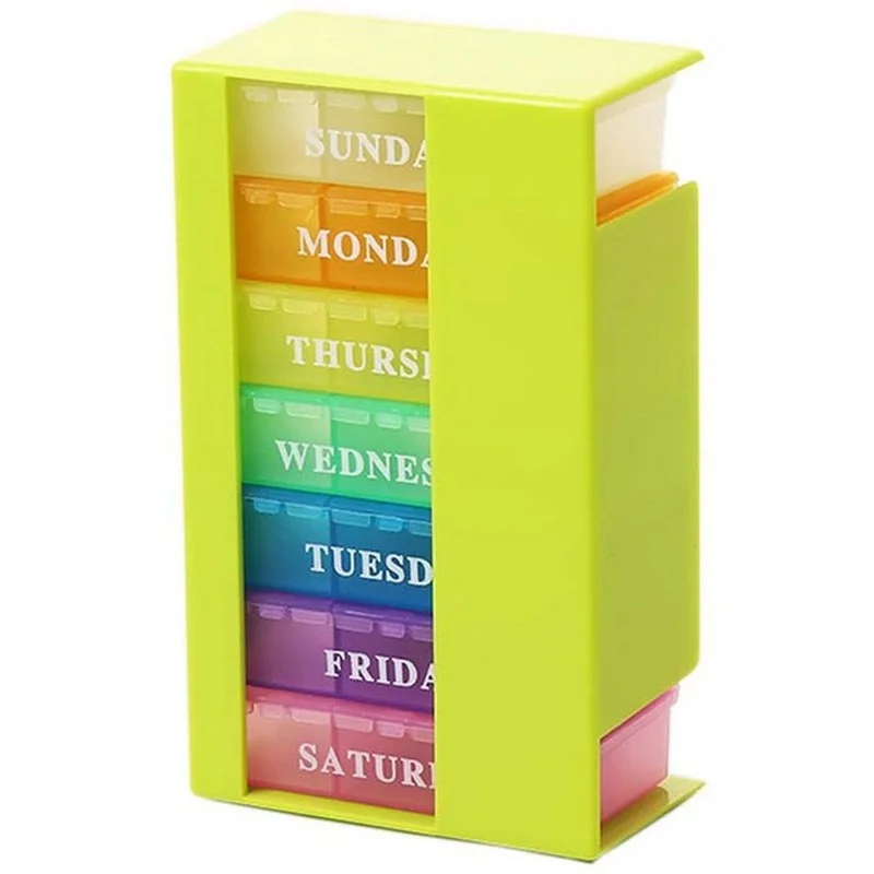 Customized Color PP Material Weekly Journey Vitamin Medicine Organizer 7 Days Weekly Pill Box