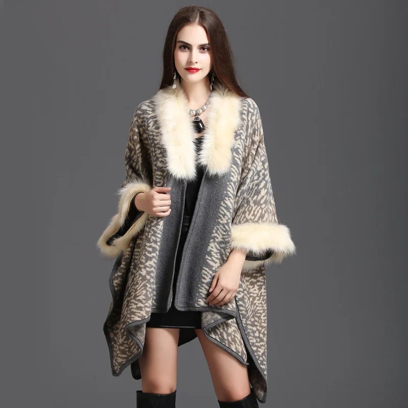 plus size sweater coat with fur collar