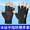 Guantes negros de medio dedo