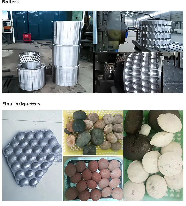 hydraulic roller type quick lime briquette machine / quicklime ball briquetting press plant manufactory
