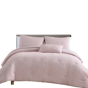 2022 Hot Sale New Fashion Clip Prewashed  Quilt Bedding Set Cozy Solid Comforter Sets 4PCS for All Season