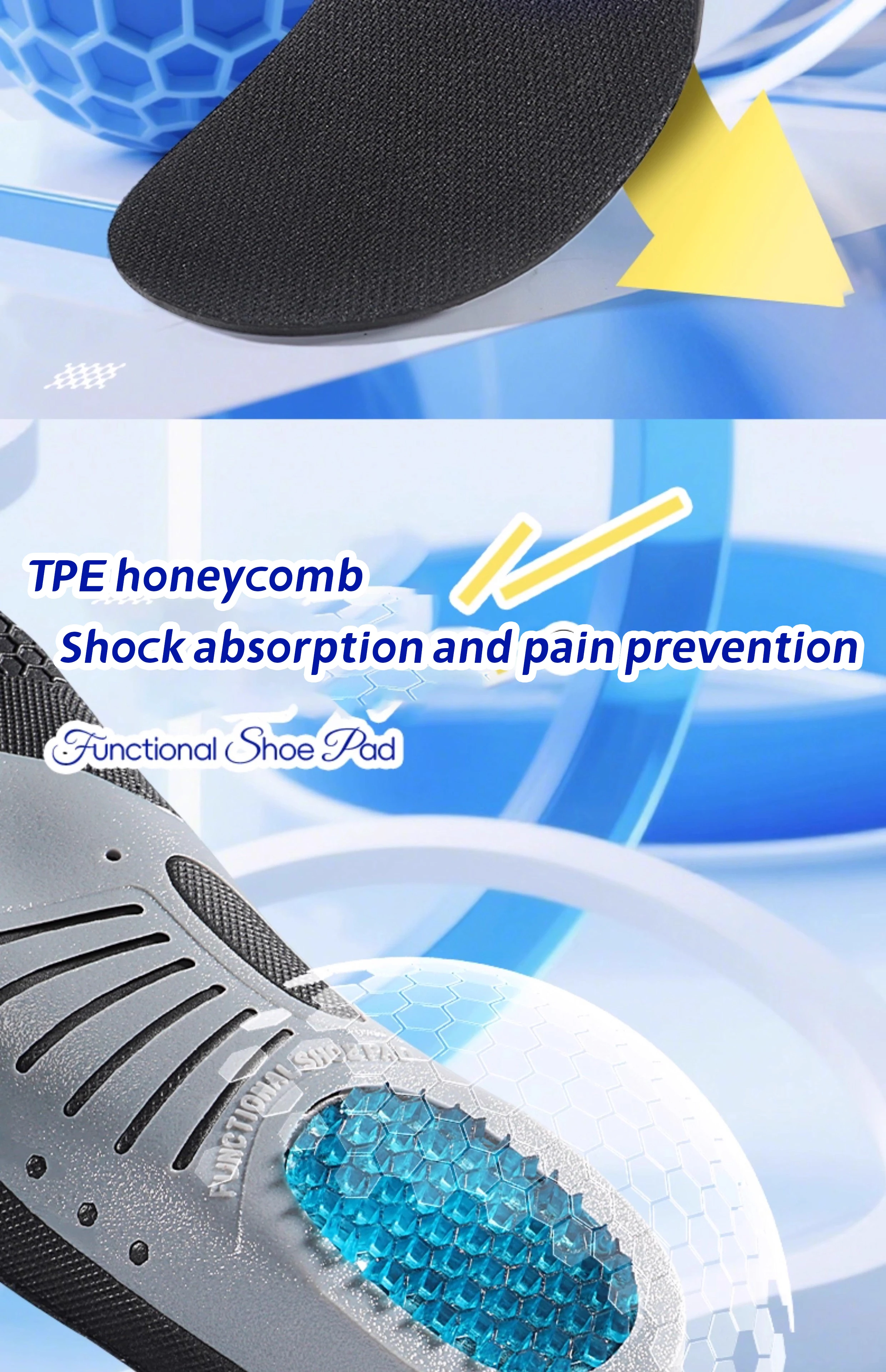 Lightweight Badminton Shoes Cushion Quick Turn Stable Support Honeycomb Shock-Absorbing Design Comfort Insoles for All Sports