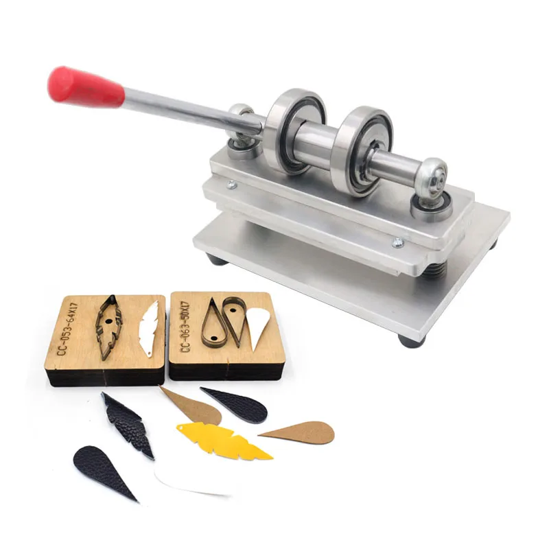 Leather Press Manual Die Cutting Machine Hand Press Cutter Tool Feeding Width15cm for Leather Work DIY Stamping Cutter Pattern