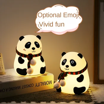 Christmas Gift Baby Bedroom Desk Panda Design Lamps Cartoon Night Light Soft Silicone Cute Children Sleep Light Kids Night Light