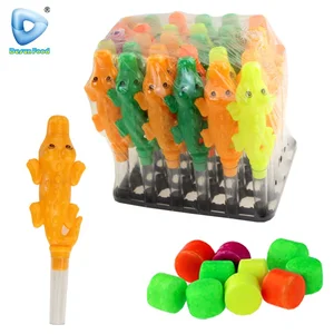 Hot-selling Plastic Funny Colorful crocodile Whistle Toy and Candy