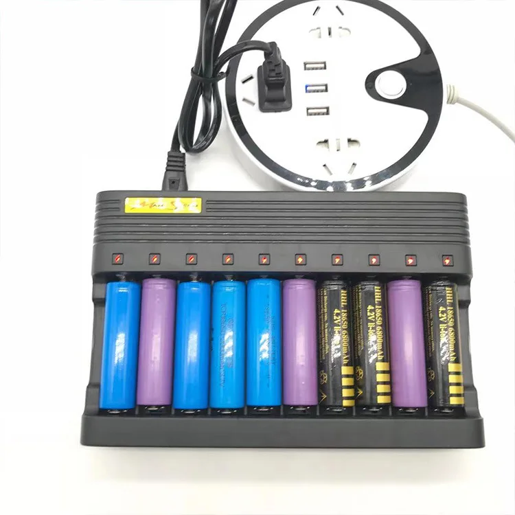 10 Slot Lithium Battery Station 3.7v Lithium Ion Rechargeable Battery ...