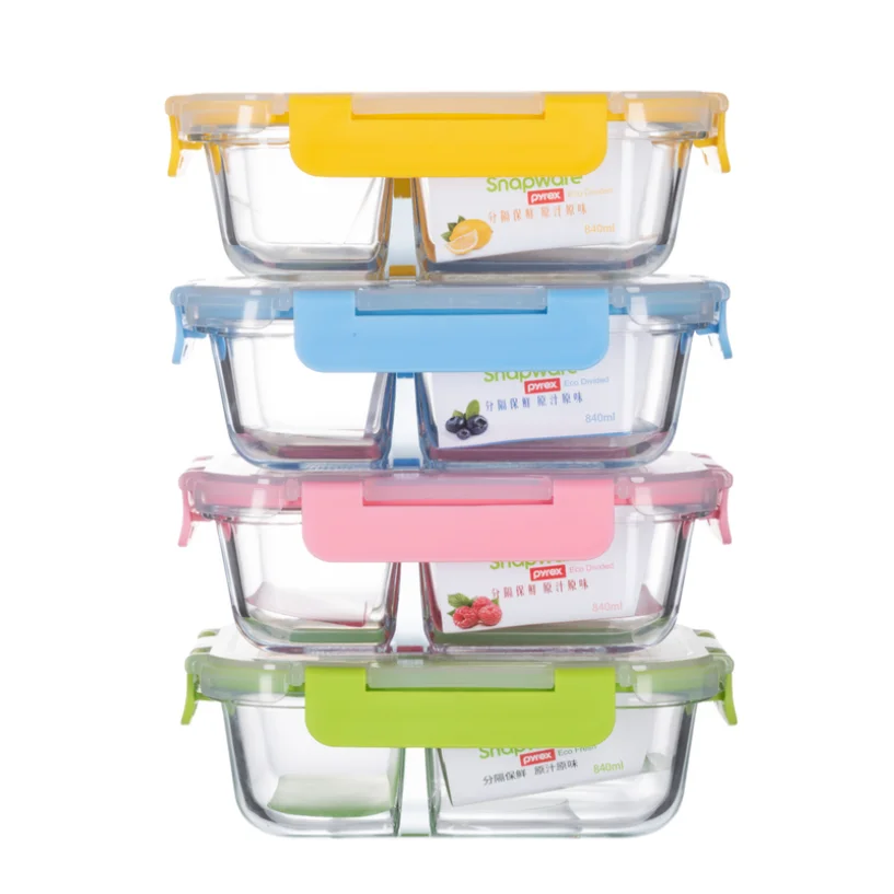 Set Da 12 Contenitori In Vetro Per Alimenti, 6 Misure Diverse, Impilabili, Adatti A Microonde E Freezer - 6