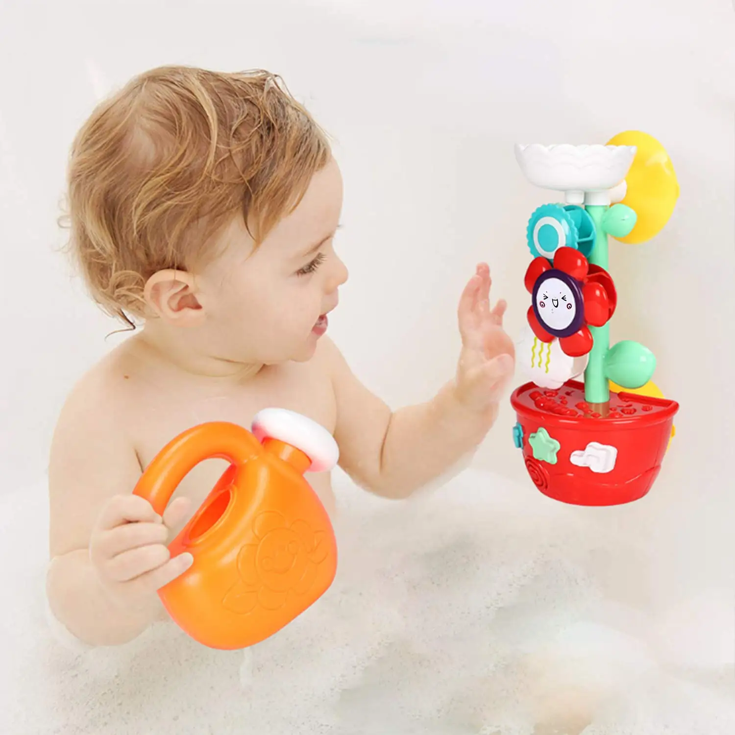 Цветок Водопад ванна игрушка для детей с присосками, Спрей Вода Ванна игрушка, идеальная вода Ванна Душ игрушка подарок с разбрызгивателем