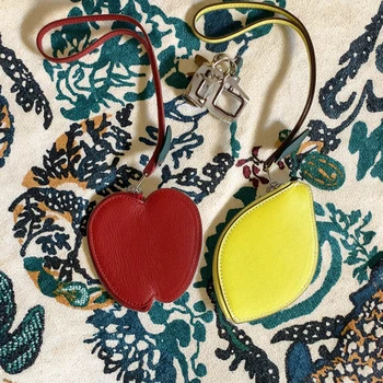 Creative Fruit Series Coin Purse Zipper Mini Coin Bag Leather Keychain Versatile Loose Change Storage Case