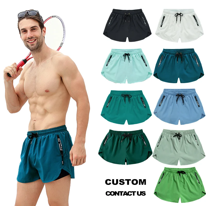 OEM kratke hlače za trening na plaži za moške, odbojko, surfanje, plavanje, športne hlače, poletne kopalke, kopalke 2 v 1, podložene za telovadnico Fiess375_voghion.com