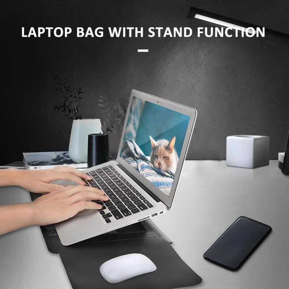 product laudtec leather laptop bags 13 inch sleeve bag customized with stand and mousepad tablet notebook computer pocket case dnb71-28