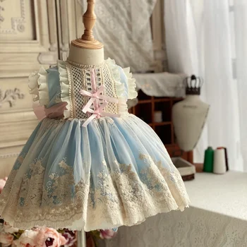 121148 summer vintage toddler baby girls' spanish dresses for kids clothing Party wedding wholesale children clothes boutiques