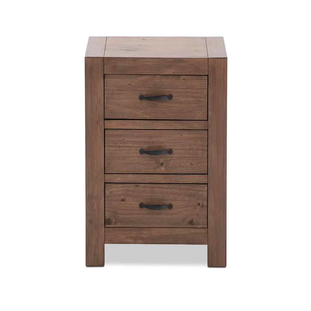 Роскошная деревянная мебель для спальни с тремя ящиками коричневая ночная тумбочка прикроватный