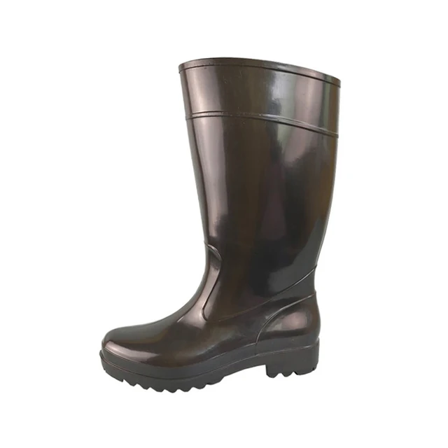 Cheap Non Safety Men Work Shoes Botas De Tela Industrial Construction Deck Waterproof Non-slip Knee High Black PVC Rain Boots