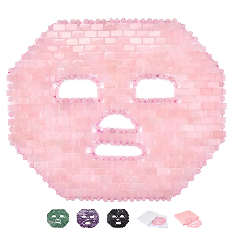 Натуральная Нефритовая маска для лица и глаз, натуральная Нефритовая маска для сна для красоты, розовая кварцевая маска с подарочной коробкой