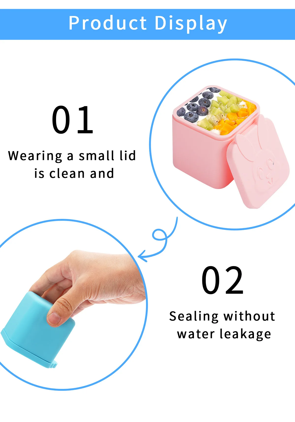 4.5oz Silicone Lunch Box Divider with Leak-Proof Lid for Salad Tomato Sauce Seasoning Dipping Sauce Containers supplier