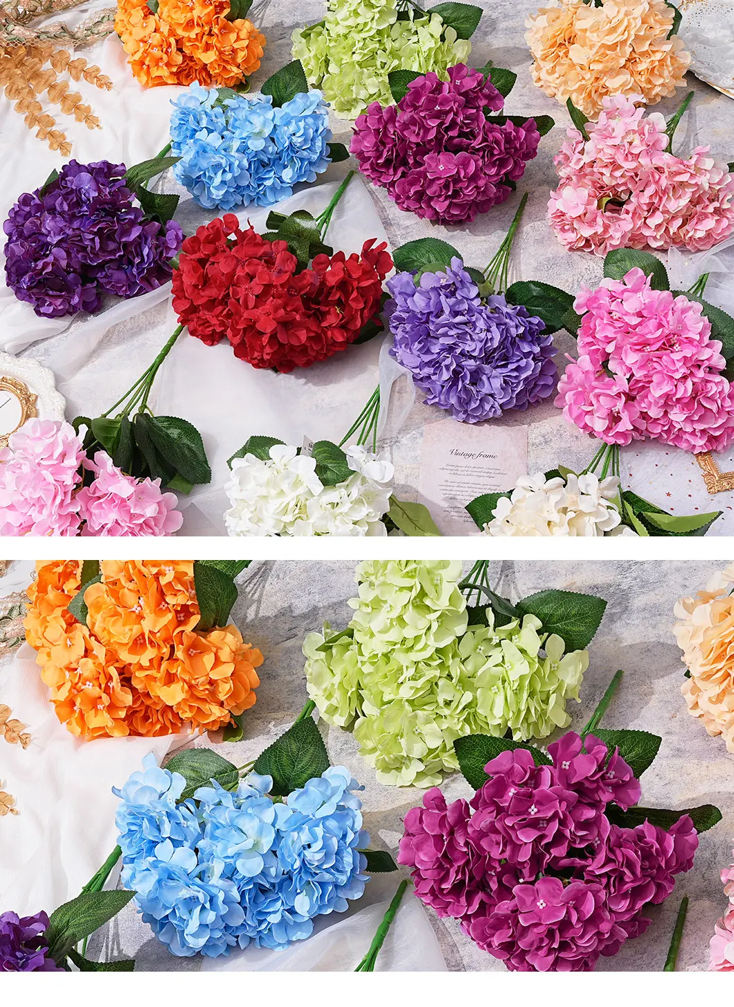 6 Hydrangea Ziyang Flower Simulation Flower Wedding Silk Flower Wholesale Photography Props Soft