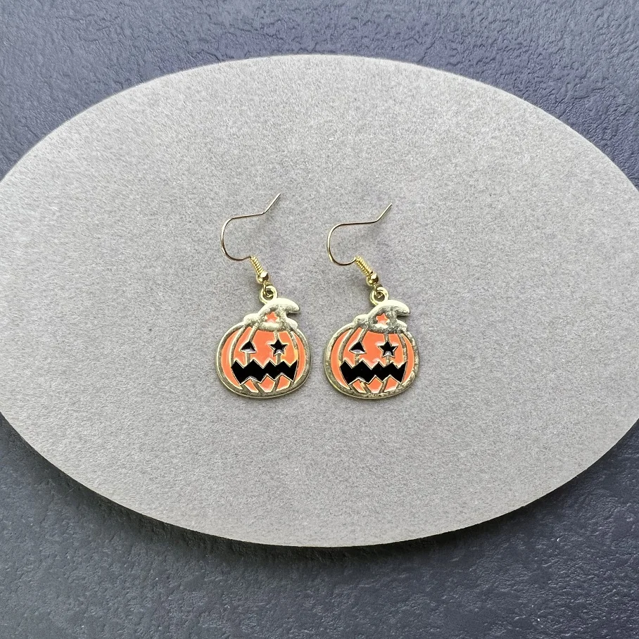 Western Hot Sale Halloween Earring Sets Pumpkin Alloy Bat/spider Ghost ...