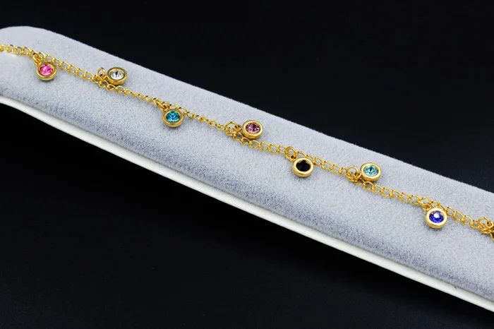 Kim Johanson Cavigliera Donna In Acciaio Inox Oro Rosa – Con Zirconia, Lunghezza 22 Cm + 4 Cm Di Estensione, Chiusura A Moschettone Forte – In Sacchetto Portagioie