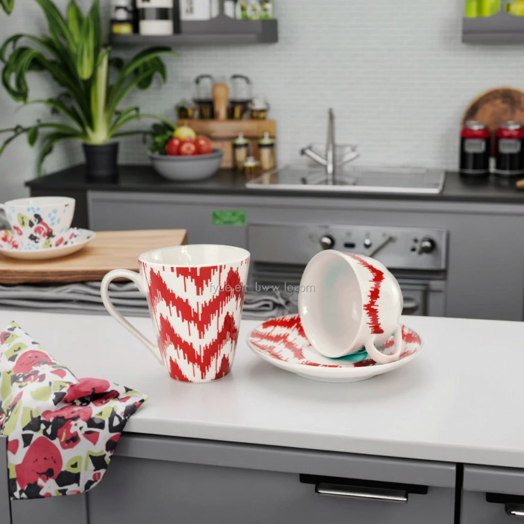 Factory Custom 12-Piece Ceramic Red Dinnerware Set New Round Dish Design for Weddings supplier