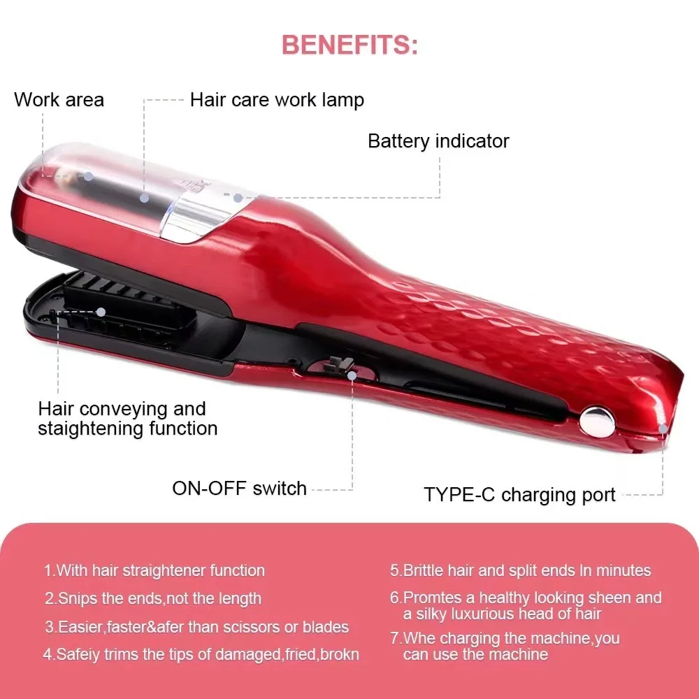 Cordless Split End Hair Trimmer Rechargeable Professional Hair Clippers Hair Trimmer