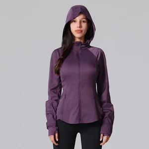 Custom Women's Outdoors Long Sleeve Yoga Jacket Breathable Stretch Sports Top for Running & Cycling Fashion Active Fitness Tops