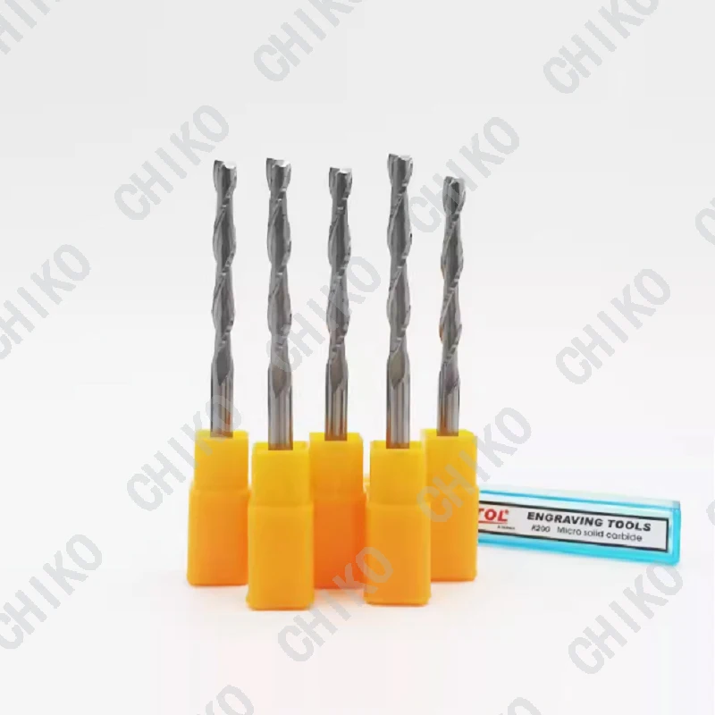 DJTOL 2 Flutes Spiral Bits Computer Engraving Machine Cutter Precision Engraving Machine Tools A2LX Engraving Tools N2LX