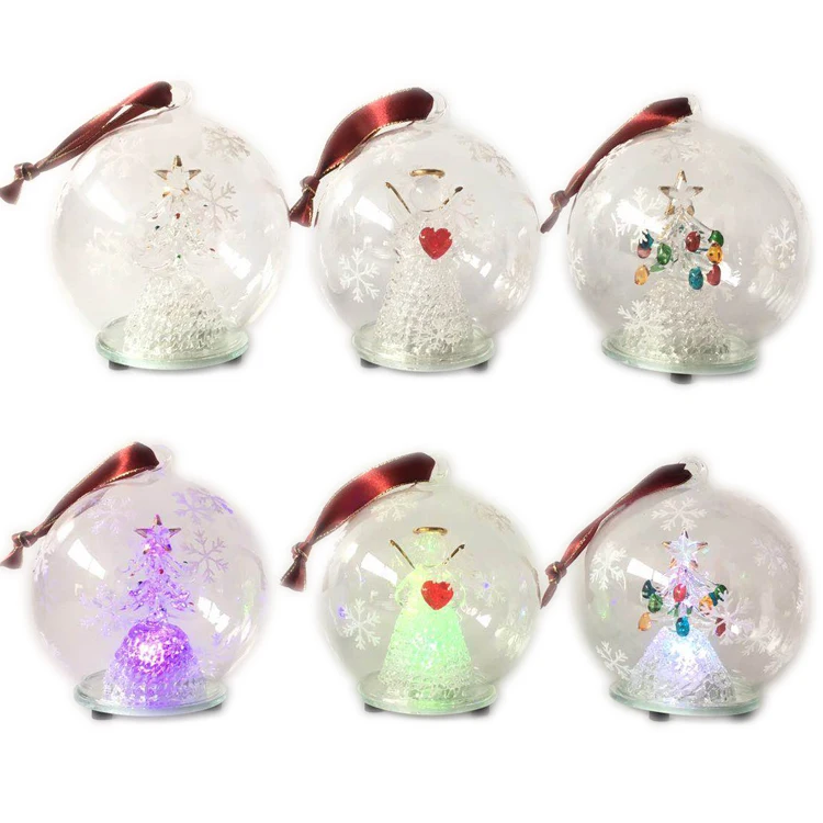 Christmas ornament baubles snow glass decorative hanging balls factory