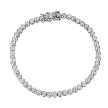child teenager woman wholesale GRA 2mm18k white gold plated 925 sterling silver moissanite tennis bracelet with certificate