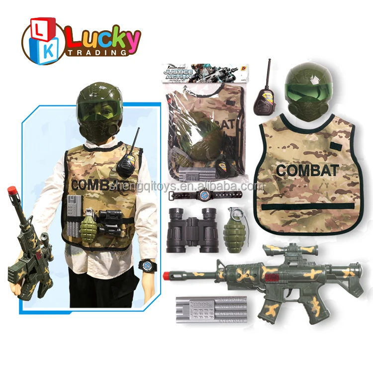 Boy's Favorites Pretend Play Set Kids Activity Gun Military Toys For
