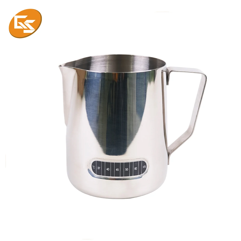 stainless steel coffee milk frother foam pitcher jug with