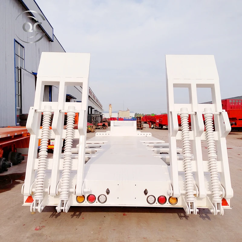 3 4 Axles Extendable Gooseneck Lowboy Semi Trailer 40-120ton Hydraulic Flat Bed Loader Platform Drop Deck Lowbed Truck Trailer
