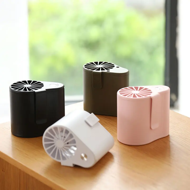 1200mAh Battery Waist Clip Mini Fan USB Rechargeable Electric Air Cooling Neck Fans Portable Handheld Hanging Fan with Clip