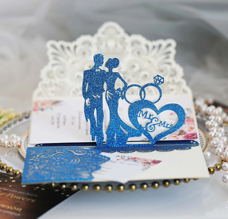 Custom Luxury Printed Invitation Card With Envelopes Wax Seal Stickers