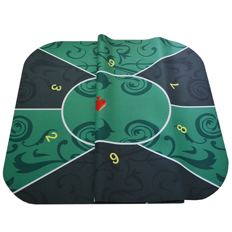 100% Customized Design Rubber Board Game Poker Table Mat Texas Hold'em Poker Pad