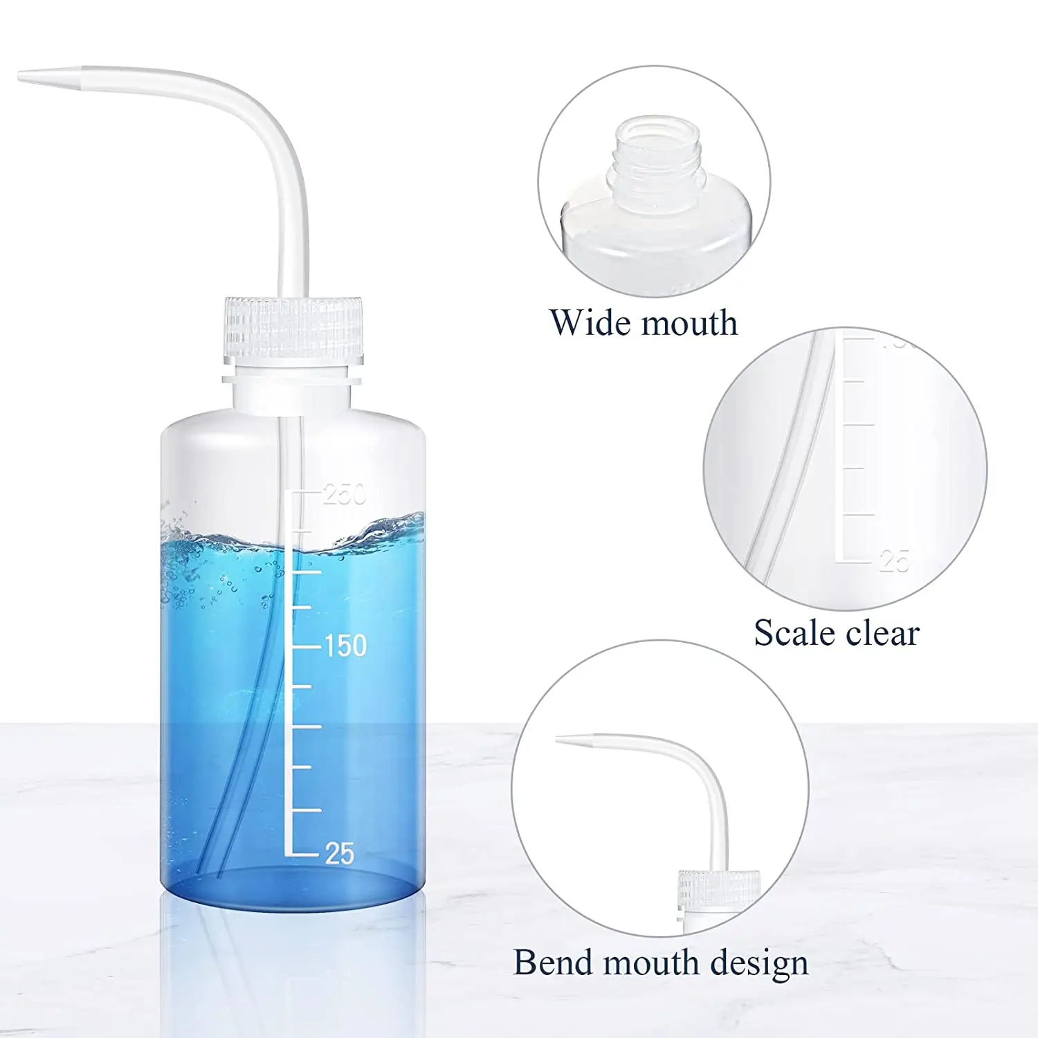 250ml 500ml Plastic Squeeze Wash Bottle Laboratory Medical Squirt Wash