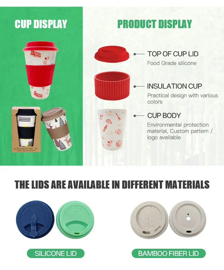 QUY CUP. Love. Bamboo Coffee Cup. 14 oz. Unique Italian Design.  Sustainable. Made From Natural Fibres. BPA-Free Ecological Cup