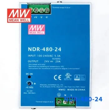 MEAN WELL NDR-480-24 AC-DC  480W 24V20A DIN RAIL 3 year warranty Industrial ORIGINAL SWITCHING POWER SUPPLY