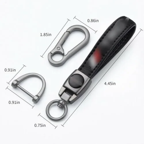 Leather Car Keychain For Car Brands Handmade Premium Metal Key Ring ...