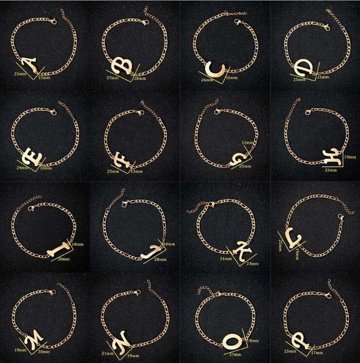 Wiueurtly Gbd200-9 Personalized 26 Initial Bracelet 18K Gold Plated Letter  Woven Bracelet Heart Charm Bracelet Woven Bracelet For Men Women Girls 
