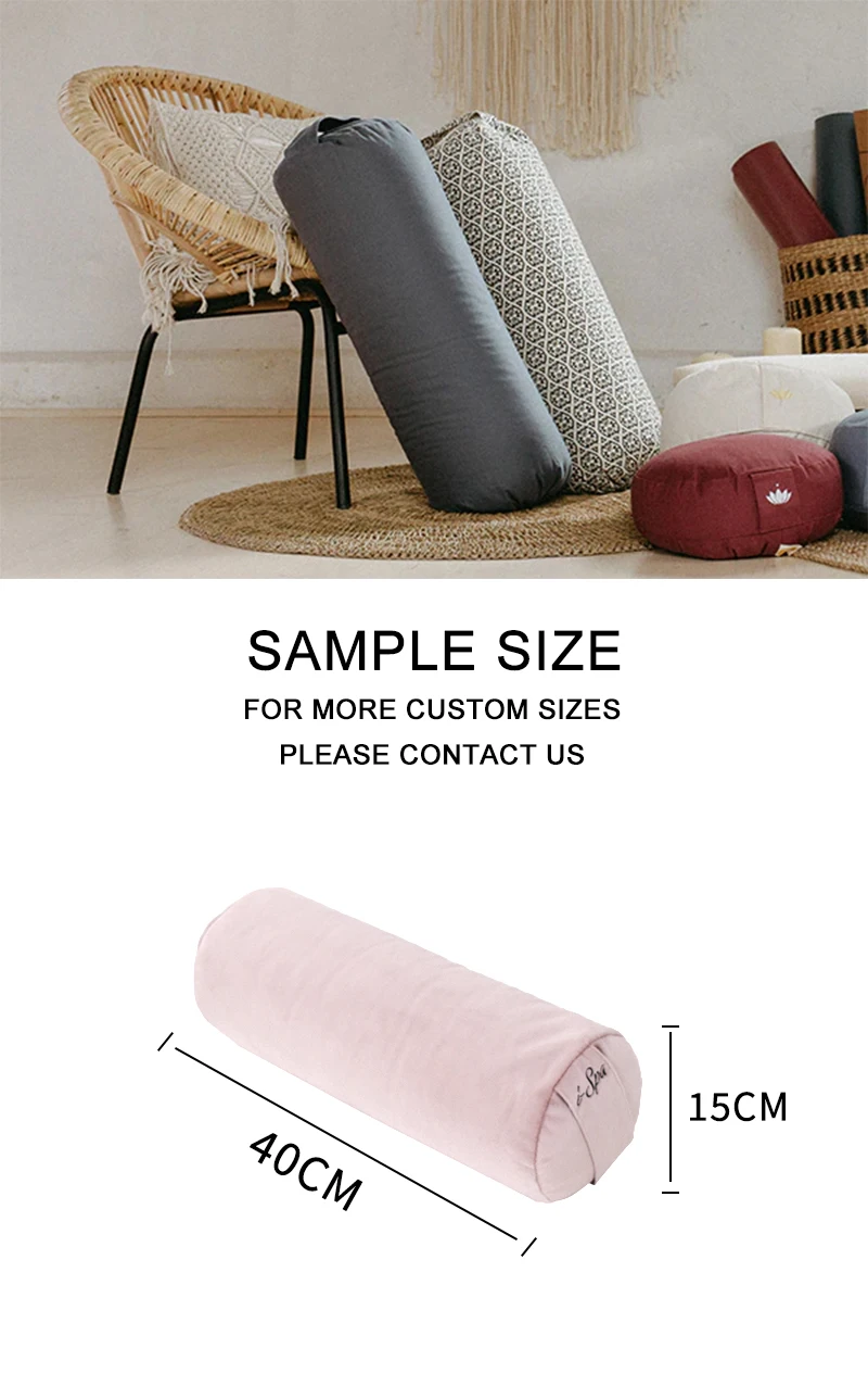 Round Rectangular Large Yoga Bolster Pillow Comfortable Soft Velvet