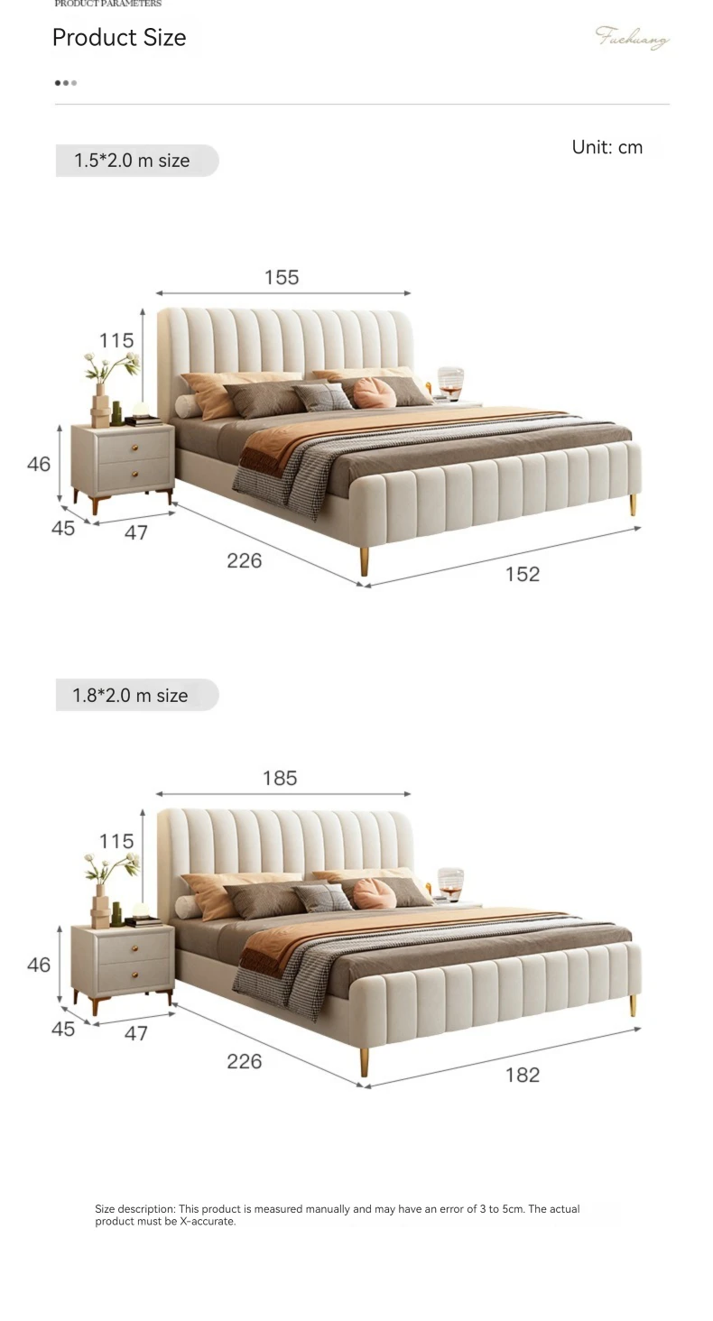 Luxury Bed Frame Wooden Bett King Size Beds Upholstered Cama