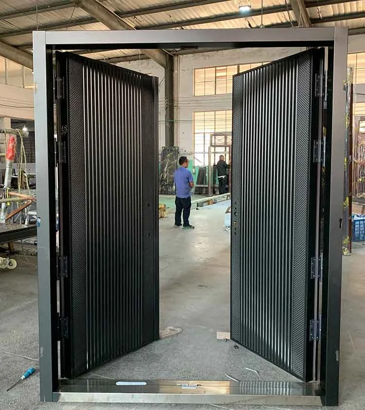 TECHTOP Customized Decorative Sliding Gate Solid Core Interior Doors Fan Gate Design Manual Retractable Gate for Villa