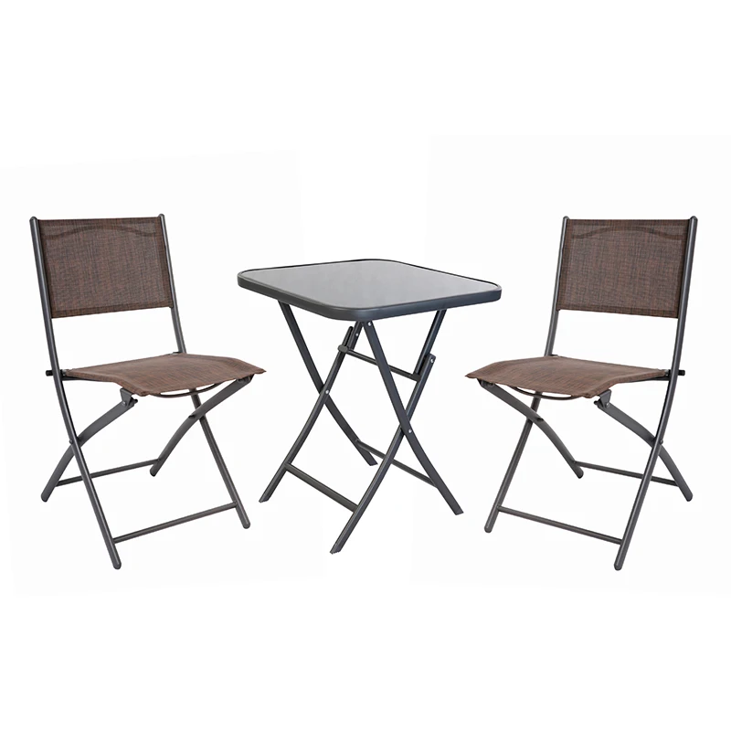 patio set with folding chairs