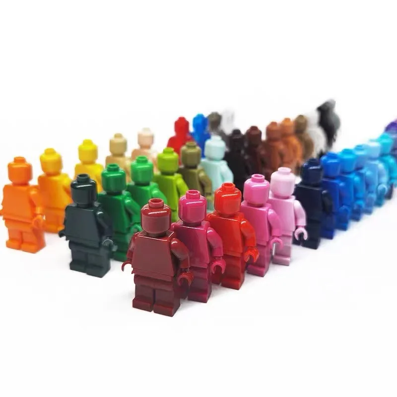 Compatible Plain Moc Building Block Figures Pure Color Action Figure ...