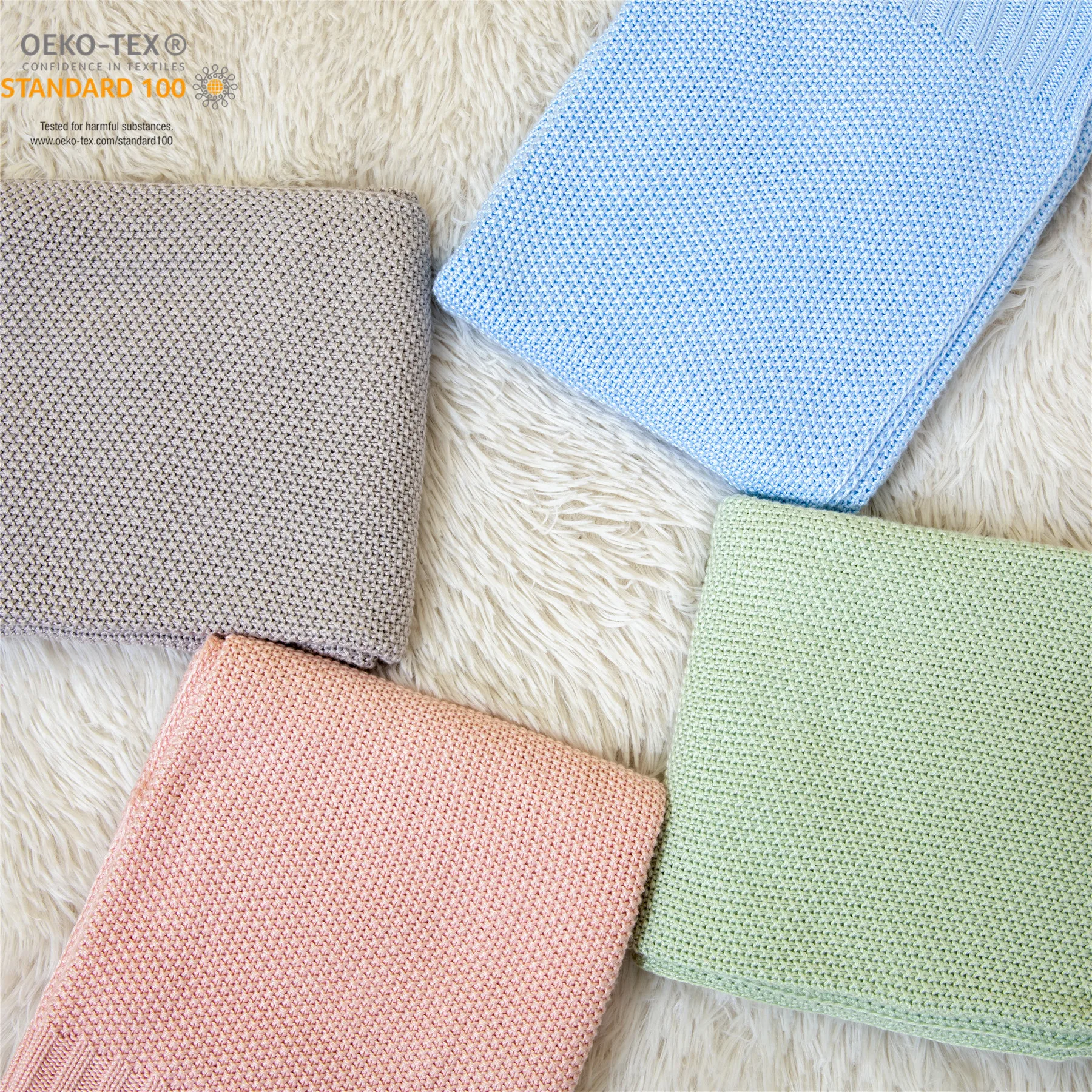 Akt Lightweight Bamboo Fiber Knitted Blanket for Summer Oeko-Tex factory