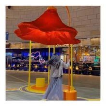 Giant Smart Open Close Automatic Mechanical Flower Inflatable Lighting Morning Glory For Party Supplier